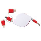Kabel ZA PUNJENJE UVLAČNI USB SA 3 KONEKTORA MACMA 2165205 CRVENI | shoptok.hr