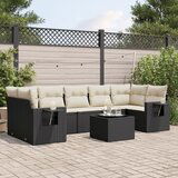 vidaXL 8-dijelni set vrtnih sofa od poliratana s jastucima crni | shoptok.hr