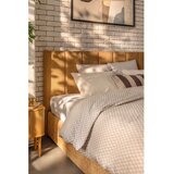 Bonami Selection Tapecirani bračni krevet s prostorom za pohranu s madracem/letvičastim okvirom 160x200 cm u boji senfa Thessa Bold Line - | shoptok.hr