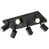 Nettlife Stropna svetilka 6 črnih GU10 reflektorjev, nastavljiva 330°, moderna industrijska stenska svetilka, (22116990) | Shoptok.si