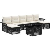  Sjedeća garnitura za vrt 8 kom. Crna i krem-bijela poliratan 100 x 55 x 73 cm | shoptok.hr