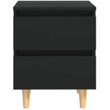  Noćni ormarići s nogama od borovine 2 kom crni 40 x 35 x 50 cm | shoptok.hr