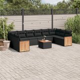 vidaXL 11-dijelni set vrtnih sofa od poliratana s jastucima crni | shoptok.hr