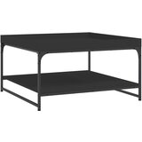 Maison Chic Klubska mizica - kavna mizica - Nizka mizica črna 80x80x45 cm inženirski les in železo, (21755244) | Shoptok.si