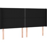  Uzglavlje crno 183 x 16 x 118/128 cm od tkanine | shoptok.hr