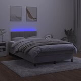  box spring s madracem LED svjetlosivi 120x200 cm baršun | shoptok.hr