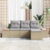  Sjedeća garnitura za vrt 4 pcs Bež i svijetlo siva Poli Ratan | shoptok.hr