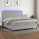  box spring s madracem LED svjetlosivi 200x200 cm tkanina | shoptok.hr