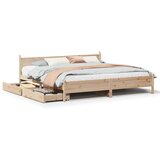 vidaXL Posteljni okvir brez vzmetnice 200x200 cm trdna borovina | Shoptok.si