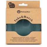 Petite&Mars Silikonska posodica z vakuumom 450 ml Take&Match 6 m+, Misty Green | Shoptok.si