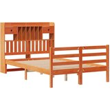  Knjižna postelja brez vzmetnice vošč. rjava 135x190 cm borovina, (21653572) | Shoptok.si