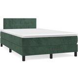 vidaXL Box spring postelja z vzmetnico temno zelen 120x190 cm žamet Cene