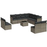  12-dijelni set vrtnih sofa od poliratana s jastucima sivi | shoptok.hr