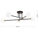 Orion DL 7-786/6 - Plafonski luster SNOWWHITE 6xG9/20W/230V prečnik 84 cm crna/zlatna | Eponuda.com