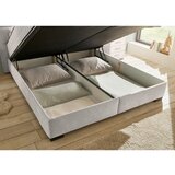 MID.YOU POSTELJA Z VZMETNICO 160 cm x 200 cm , tekstil, leseni material bež | Shoptok.si