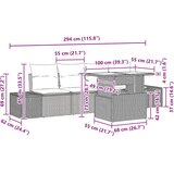  Set sofe s jastukom 5 pcs Crna i Krema poliratan | shoptok.hr