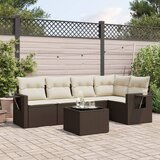  6-dijelni set vrtnih sofa od poliratana s jastucima smeđi | shoptok.hr