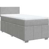 vidaXL Box spring postelja z vzmetnico svetlo siva 80x200 cm blago | Shoptok.si