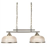 Searchlight Bistro Stropna svetilka z 2 svetilkama, bela, antična medenina s steklenimi senčniki, E27, (22100871) | Shoptok.si