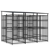 Vanjski kavez za pse s krovom čelični 5,53 m² | shoptok.hr
