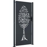  Vrtna vrata antracit 100x200 cm čelična dizajn stabla | shoptok.hr