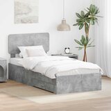  Krevetna konstrukcija s uzglavljem Betonski sivi 70 x 190 cm | Eponuda.com