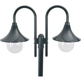 vidaXL vrtna dvostruka stupna svjetiljka od aluminija E27 220 cm tamno zelena | shoptok.hr