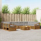  Set vanjskih sofa 10 kom. Prirodna i svijetlo siva | shoptok.hr