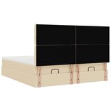  Otomanski okvir kreveta s madracima krem 160x200cm od tkanine | shoptok.hr