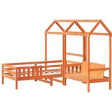  Set kreveta i klupe s krovom voštano smeđi 90 x 190 cm borovina | shoptok.hr