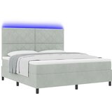 vidaXL Krevet s oprugom i madracem &amp LED svjetlom svijetlosiv 180x200 cm baršun | shoptok.hr