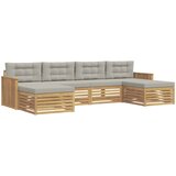  Set vanjskih sofa 6 kom. Bijela i svjetlosiva 329 x 162,5 x 73 cm | shoptok.hr