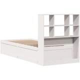 vidaXL Posteljni okvir brez vzmetnice bel 90x190 cm trdna borovina | Shoptok.si