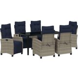 Vrtni set za objed s jastukom 7 pcs Siva poliratan | shoptok.hr