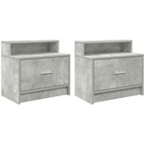 vidaXL Noćni ormarići s ladicom 2 kom beton sivi 51x31x47 cm | shoptok.hr