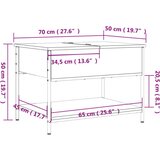  Stolić za kavu crni 70 x 50 x 50 cm konstruirano drvo i metal | shoptok.hr