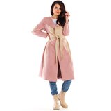 Awama Woman's Coat A463 Powder Pink/Beige Cene