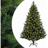  Umjetno božićno drvce s nogom 180 cm 300 LED lampica - Zelena 180 cm s LED svjetlima | shoptok.hr