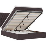  Otomanski krevet s madracem i LED tamnosmeđi 140x190 cm tkanine | Eponuda.com