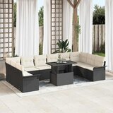  Sjedeća garnitura za vrt 11 kom. Crna Poli ratan 100 x 55 x 73 cm | shoptok.hr