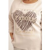 Kesi Włoski Women's Plus Size washed hoodie with a print graphite | ePonuda.com