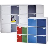 eurokraft basic Omarica kocka s ključavnico, VxŠxG 350 x 400 x 450 mm, korpus svetlo siv / vrata svetlo siva | Shoptok.si