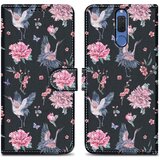 Cadorabo Ohišje, združljiv s Huawei - Design Crane & Flowers št. 9 - Zaščitni pokrov z magnetnim zapiranjem, funkcijo stojala in režo za kartico, (20694375) | Shoptok.si