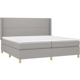  Box spring postelja z vzmetnico LED sv. siva 200x200 cm blago, (20723338) | Shoptok.si