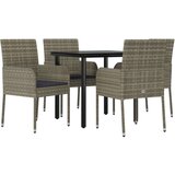  5-dijelni vrtni blagovaonski set crno-sivi od poliratana | shoptok.hr