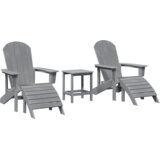  Set od 3 Vrtni Lounge Set Svjetlosiva HDPE | shoptok.hr