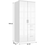MID.YOU omara za oblačila, srebrne barve, bela, bela, visoki sijaj | Shoptok.si