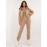 Fashion Hunters Dark beige tracksuit with top