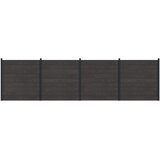 PANEL ograde 4 pcs WPC i aluminij Crna | Shoptok.si