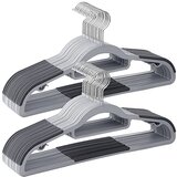Songmics Set 30 obešalnikov za oblačila, nedrseči plastični obešalniki, obešalniki za plašče, debelina 0,5 cm, dolžina 42 cm, 360° srebrna kljuka, svetlo siva in temno siva CRP20, (21298209) | Shoptok.si